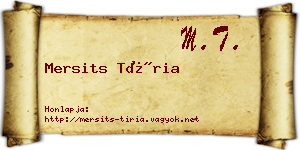 Mersits Tíria névjegykártya